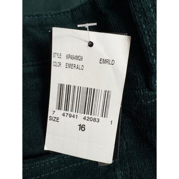 Kut From The Kloth Catherine Boyfriend Emerald Green Corduroy Jeans Sz 16 NWT - Picture 6 of 12